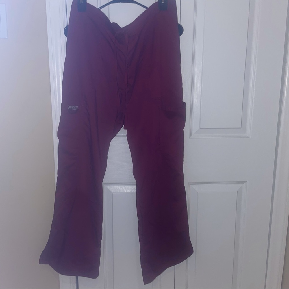 Workwear Revolution Women Scrubs Pant Mid Rise Moderate Flare Drawstring